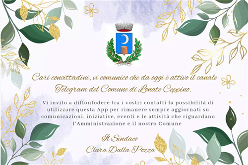 Canale Telegram Comune di Lonate Ceppino