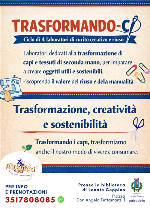 Laboratori di cucito creativo e riuso