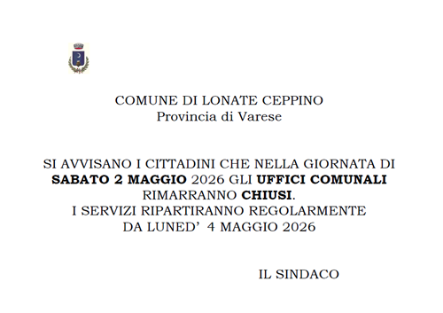 Chiusura uffici comunali